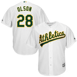 Matt Olson #28 Oakland Athletics White Home Official Cool Base Player Jerse