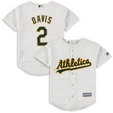 Khris Davis #2 Oakland Athletics Youth White Home Official Cool Base Player Jersey