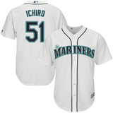 Ichiro Suzuki #51 Seattle Mariners White Home Official Cool Base Player Jerse