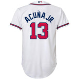 Ronald Acuna Jr. #13 Atlanta Braves Youth White Home Official Team Cool Base Player Jersey
