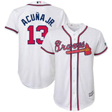 Ronald Acuna Jr. #13 Atlanta Braves Youth White Home Official Team Cool Base Player Jersey