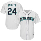 Ken Griffey Jr. #24 Seattle Mariners White Cool Base Player Jersey