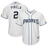 Jose Pirela #2 San Diego Padres White Home Cool Base Player Jersey