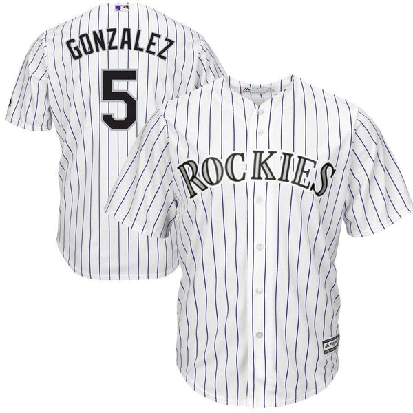 Carlos Gonzalez #5 Colorado Rockies White Home Cool Base Player Jersey
