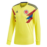 Colombia National Team Yellow 2018 Home Replica Blank Long Sleeve Jersey