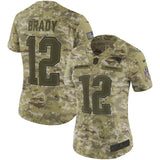 Tom Brady #12 New England Patriots Women's Camo Salute to Service Limited Jersey