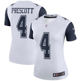 Dak Prescott #4 Dallas Cowboys Women's White Color Rush Legend Jersey