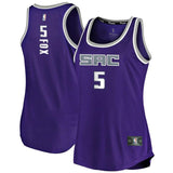 De'Aaron Fox #5 Sacramento Kings Women's Purple Fast Break Tank - Icon Edition