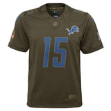 Golden Tate #15 Detroit Lions Youth Olive Salute to Service Game Jersey