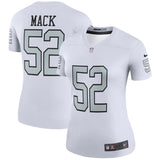 Khalil Mack #52 Oakland Raiders Women's White Color Rush Legend Jersey