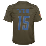 Golden Tate #15 Detroit Lions Youth Olive Salute to Service Game Jersey