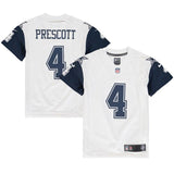 Dak Prescott #4 Dallas Cowboys Youth White Color Rush Game Jersey