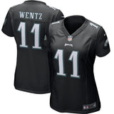 Carson Wentz #11 Philadelphia Eagles Women's Black Game Event Jersey