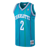 Larry Johnson #2 Charlotte Hornets Teal 1992-93 Hardwood Classics Mens Swingman Jersey