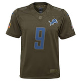 Matthew Stafford #9 Detroit Lions Youth Olive Salute to Service Game Jersey