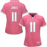 Jones Atlanta #11 Falcons Girls Youth Pink Bubble Gum Jersey