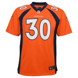 Terrell Davis #30 Denver Broncos Youth Orange Retired Game Jersey