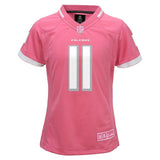 Jones Atlanta #11 Falcons Girls Youth Pink Bubble Gum Jersey