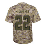 Christian McCaffrey #22 Carolina Panthers Youth Camo Salute to Service Game Jersey
