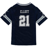 Ezekiel Elliott #21 Dallas Cowboys Girls Youth Navy Game Jersey