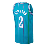 Larry Johnson #2 Charlotte Hornets Teal 1992-93 Hardwood Classics Mens Swingman Jersey