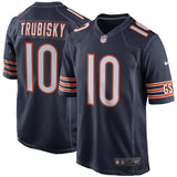 Mitchell Trubisky #10 Chicago Bears Youth Navy Game Jersey