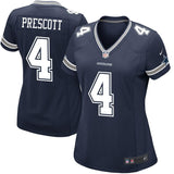 Dak Prescott #4 Dallas Cowboys Girls Youth Navy Game Jersey