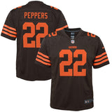 Jabrill Peppers #22 Cleveland Browns Youth Brown Color Rush Game Jersey