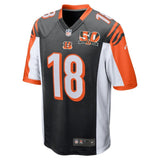 A.J. Green #18 Cincinnati Bengals Youth Black 50th Anniversary Patch Game Jersey