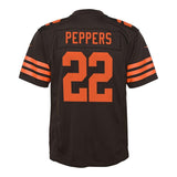 Jabrill Peppers #22 Cleveland Browns Youth Brown Color Rush Game Jersey