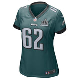 Jason Kelce #62 Philadelphia Eagles Women's Midnight Green Super Bowl LII Champions Patch Game Jersey