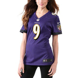 Justin Tucker #9 Baltimore Ravens Women's Purple Game Jersey