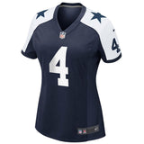 Dak Prescott #4 Dallas Cowboys Women's Navy Alternate Game Jersey