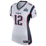 Tom Brady #12 New England Patriots Women's White Super Bowl LIII Bound Game Jersey