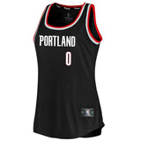Damian Lillard #0 Portland Trail Blazers Women's Black Fast Break Tank - Icon Edition