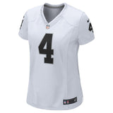 Derek Carr #4 Oakland Raiders Women's White/Black Game Jersey