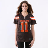 Travis Benjamin #11 Cleveland Browns Women's Brown Game Jersey