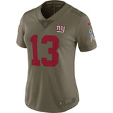 Odell Beckham Jr #13 New York Giants Women's Olive Salute to Service Limited Jersey