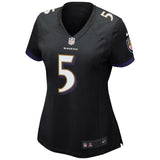Joe Flacco #5 Baltimore Ravens Women's Black Game Jersey