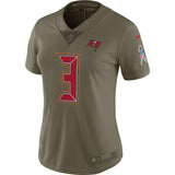 Jameis Winston #3 Tampa Bay Buccaneers Women's Olive Salute to Service