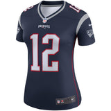 Tom Brady #12 New England Patriots Women's Navy Legend Jersey