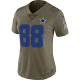 Dez Bryant #88 Dallas Cowboys Women's Olive Salute to Service Limited Jersey