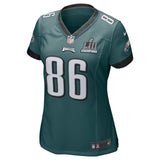 Zach Ertz #86 Philadelphia Eagles Women's Midnight Green Super Bowl LII Champions Patch Game Jersey