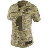 Dak Prescott #4 Dallas Cowboys Women's Camo Salute to Service Limited Jersey