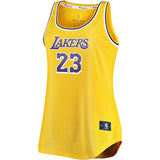 LeBron James #23 Los Angeles Lakers Women's Gold Fast Break Tank Jersey
