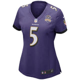Joe Flacco #5 Baltimore Ravens Women's Purple Patch Game Jersey