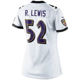 Ray Lewis #52 Baltimore Ravens Women's White Game Jersey
