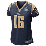Jared Goff #16 Los Angeles Rams Women's Navy Super Bowl LIII Bound Game Jersey