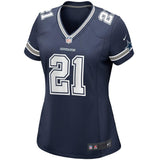 Ezekiel Elliott #21 Dallas Cowboys Women's Navy Game Jersey