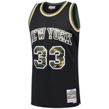 Patrick Ewing #33 New York Knicks 1991-92 Black Straight Fire Camo Mens Swingman Jersey